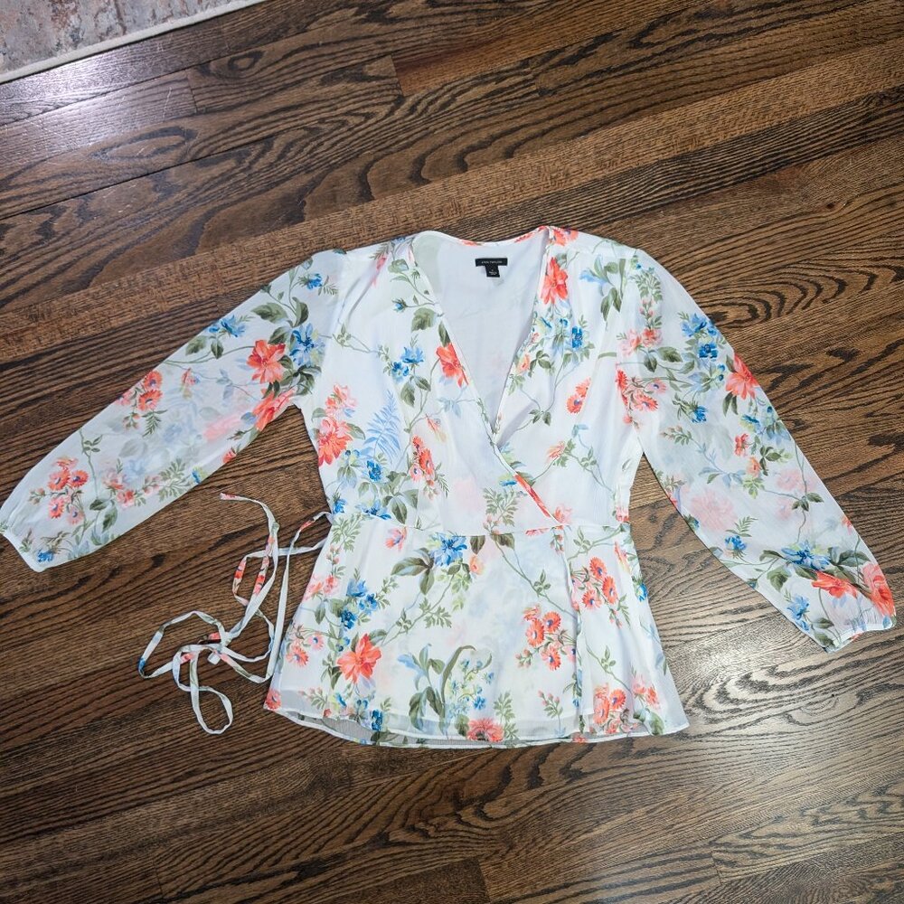 Ann Taylor Peplum Floral Blouse